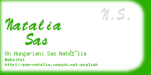 natalia sas business card